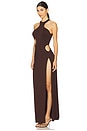 view 3 of 4 Capri Cut-Out Maxi Dress in Chocolate
