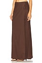 view 3 of 6 Callen Side Tie Maxi Skirt in Chocolate
