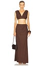 view 5 of 6 Callen Side Tie Maxi Skirt in Chocolate