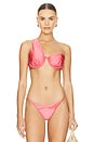 view 1 of 4 Underwire Twisted Strap Bikini Top in Flamingo