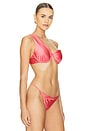 view 2 of 4 Underwire Twisted Strap Bikini Top in Flamingo