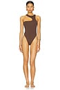 view 1 of 4 Mason High-Neck One Piece Swimsuit in Chocolate