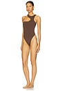 view 3 of 4 Mason High-Neck One Piece Swimsuit in Chocolate