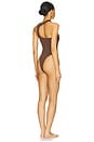 view 4 of 4 Mason High-Neck One Piece Swimsuit in Chocolate