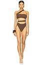 view 1 of 4 Paloma Asymmetrical One Piece Swimsuit in Chocolate