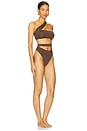 view 2 of 4 Paloma Asymmetrical One Piece Swimsuit in Chocolate