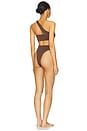 view 4 of 4 Paloma Asymmetrical One Piece Swimsuit in Chocolate
