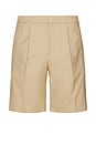 view 1 of 4 Sussex Single Pleat Shorts in Camel