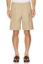 view 3 of 4 Sussex Single Pleat Shorts in Camel