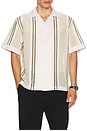 view 3 of 4 Opal Stripe Short Sleeve Shirt in Off White