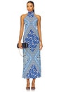 view 1 of 4 Maura Dress in Boho Scarf Blue