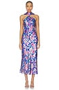 view 1 of 3 Hayley Dress in Cara Floral Devore Blue