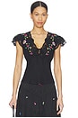 view 1 of 4 Elaine Top in Sun Embroidery Black