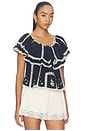 view 2 of 5 Mirabella Top in Fleur Embroidery Deep Navy
