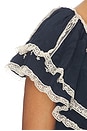 view 5 of 5 Mirabella Top in Fleur Embroidery Deep Navy