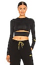 view 1 of 5 Logo Long Sleeve Crop Top in Black