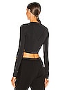 view 4 of 5 Logo Long Sleeve Crop Top in Black