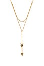 view 2 of 2 Arrow Layered Y Necklace in Gold & Crystal