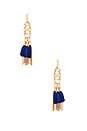 view 1 of 2 Tassel And Fringe Chandelier Earring in Gold & Blue