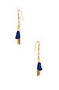 view 2 of 2 Tassel And Fringe Chandelier Earring in Gold & Blue