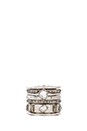 view 1 of 4 Hex Stack Box Rings in Rhodium