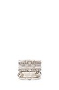 view 3 of 4 Hex Stack Box Rings in Rhodium