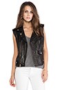 view 1 of 5 Leandra Leather Vest in Black