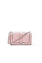 view 1 of 6 BOLSO CRUZADO CHEVRON QUILTED LOVE in Vintage Pink
