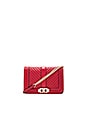 view 1 of 6 Chevron Quilted Small Love Bag in Deep Red