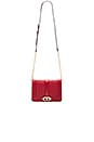 view 5 of 6 Chevron Quilted Small Love Bag in Deep Red