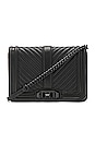 view 1 of 5 Chevron Quilted Small Love Crossbody Bag in Black