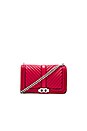 view 1 of 5 Chevron Quilted Love Crossbody Bag in Scarlet
