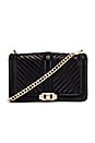 view 1 of 5 Chevron Quilted Love Crossbody Bag in Black
