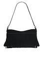 view 2 of 4 Fringe Baguette Bag in Black