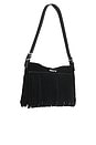 view 3 of 4 Fringe Baguette Bag in Black