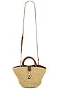 view 1 of 5 Megan Mini Fan Tote in Natural & Tawny