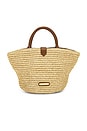 view 3 of 5 Megan Mini Fan Tote in Natural & Tawny