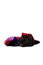 view 1 of 5 Roree Fur Slide in Black Suede & Rainbow Fox