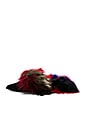 view 5 of 5 Roree Fur Slide in Black Suede & Rainbow Fox