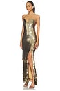 view 2 of 4 Corset Maxi Dress in Metallic Gold