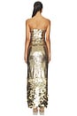 view 3 of 4 Corset Maxi Dress in Metallic Gold