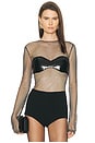 view 1 of 7 Mesh Leotard in Black