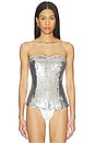 view 2 of 6 Sequined Leotard in Silver