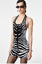 view 3 of 6 VESTIDO MIRELLE in Black & White Zebra