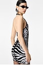 view 4 of 6 VESTIDO MIRELLE in Black & White Zebra