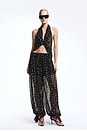 view 1 of 6 Adela Georgette Silk Top in Black & White Dot