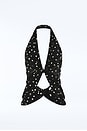 view 6 of 6 Adela Georgette Silk Top in Black & White Dot