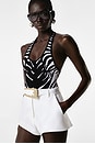 view 3 of 6 CORSÉ SYLVIE in Black & White Zebra