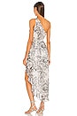 view 3 of 4 Paola One Shoulder Maxi Dress in Black & White