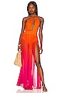 view 1 of 3 Skye Gown in Orange & Pink